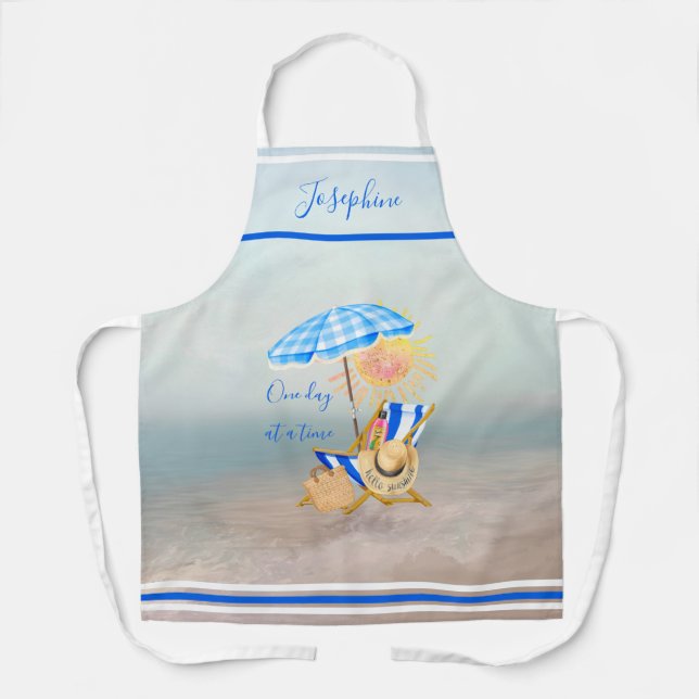 Watercolor Tropical Beach Humour  Apron (Front)