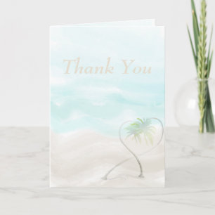 Watercolor Tropical Beach Thank You Card