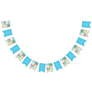 Watercolor Tropical Beach Wedding Bunting