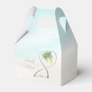 Watercolor Tropical Beach Wedding Favour Box