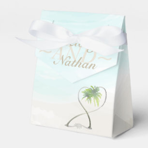 Watercolor Tropical Beach Wedding Favour Box