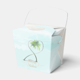 Watercolor Tropical Beach Wedding Favour Box