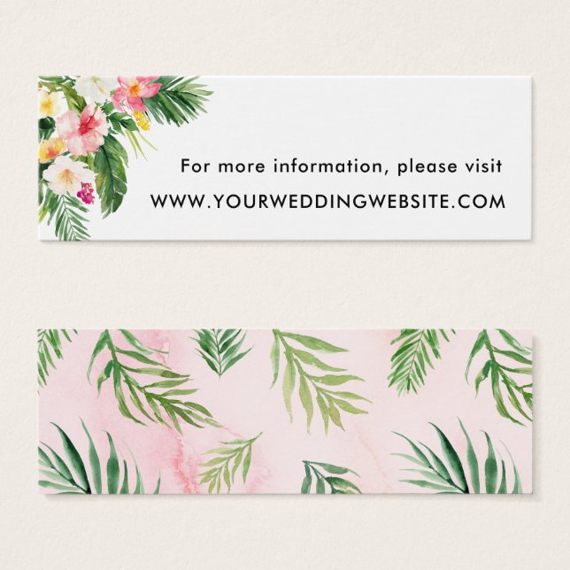 Watercolor Tropical Beach Wedding Website Cards (Front & Back)