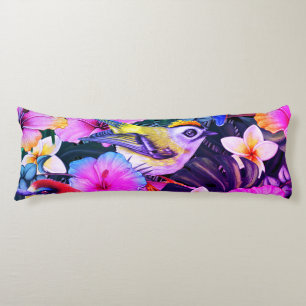  Watercolor Tropical Bird Floral Print Body Pillow