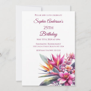Watercolor Tropical Bliss- Birthday Invitation