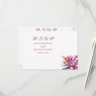 Watercolor Tropical Bliss-RSVP-Wedding- Postcard