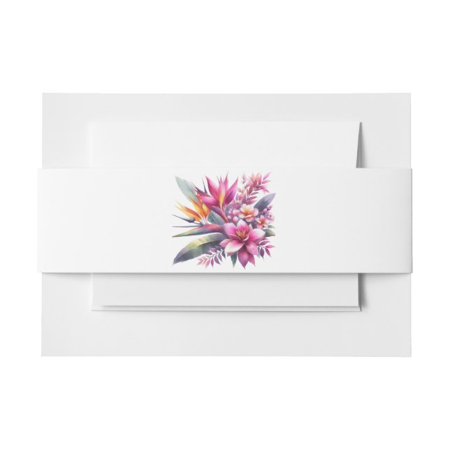 Watercolor Tropical Bliss-Wedding- Invitation Belly Band (Front Example)