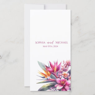 Watercolor Tropical Bliss- Wedding Program-