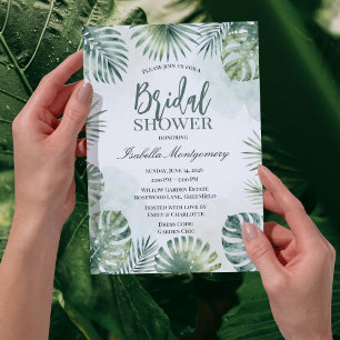 Watercolor Tropical Botanical Bridal Shower 2026 Invitation