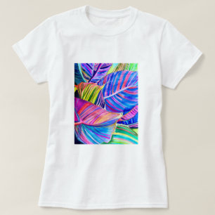 Watercolor tropical canna leaves T-Shirt