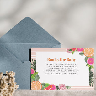 Watercolor Tropical Citrus books for baby Enclosure Card