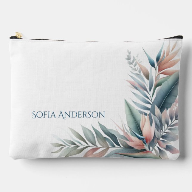 Watercolor Tropical Dream-Pastel Colours Accessory Pouch (Front)