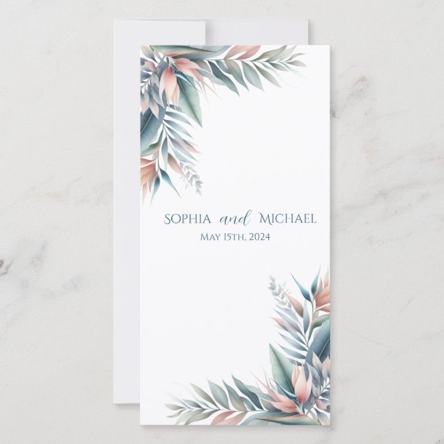 Watercolor Tropical Dream- Wedding Program- (Front)