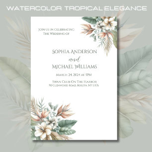 Watercolor Tropical Elegance-Wedding Invitation
