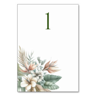 Watercolor Tropical Elegance-Wedding Table Card
