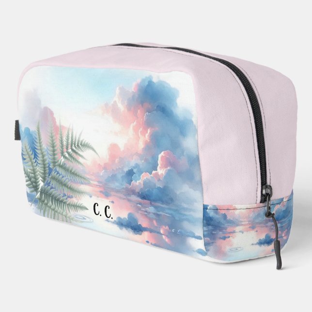 Watercolor Tropical Fern Accessory Pouch (Right Corner)