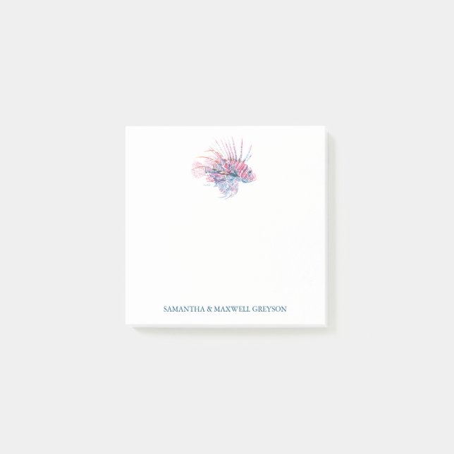 Watercolor Tropical Fish Beachy Post-it Notes (Front)