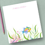 Watercolor Tropical Fish Personalised Stationery Notepad<br><div class="desc">Cute and coastal, this tropical stationery features the words "I'd rather be under the sea" in trendy script typography. It can be personalised with your family name or monogram in a hand lettered script typography with my queen trigger fish original watercolor art. Perfect as a kids back to school supplies,...</div>