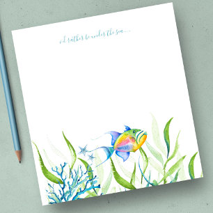 Watercolor Tropical Fish Personalised Stationery Notepad