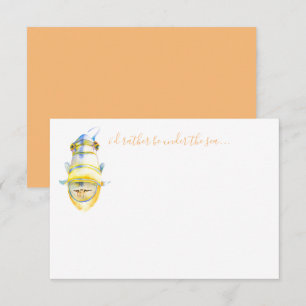 Watercolor Tropical Fish Stationery Note Card