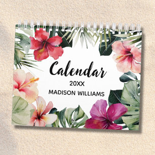 Watercolor Tropical Floral Botanical 2027 Calendar