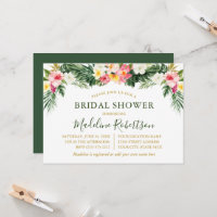 Watercolor Tropical Floral Bridal Shower Green