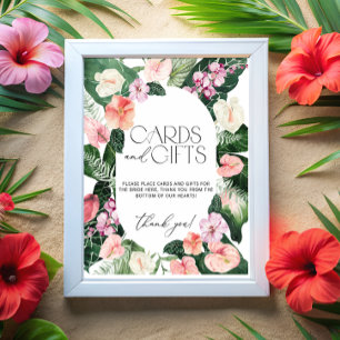 Watercolor Tropical Floral Cards and Gifts Bridal  Poster