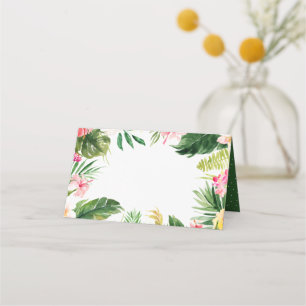 Watercolor Tropical Floral Frame Place Card