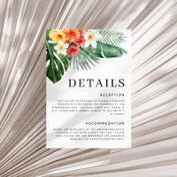 Watercolor Tropical Floral Greenery Wedding Detail