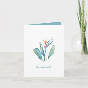Watercolor Tropical Floral Thank You Card