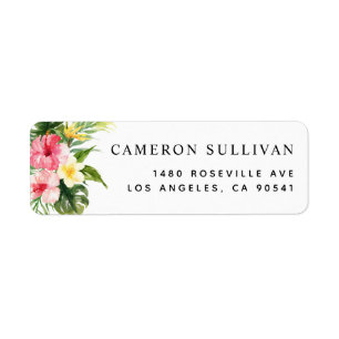 Watercolor Tropical Flowers and Greenery Summer