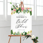 Watercolor Tropical Flowers Bridal Shower Welcome Poster<br><div class="desc">Watercolor Tropical Flowers Bridal Shower Welcome Sign. Customisable floral bridal shower welcome sign featuring watercolor illustrations of plumeria,  hibiscus,  orchids,  birds of paradise,  palm leaves,  banana leaves and split leaf philodendron. This botanical welcome sign is perfect for tropical theme bridal showers.</div>