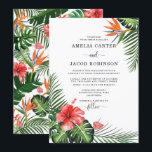 Watercolor Tropical Flowers Greenery Wedding Invitation<br><div class="desc">Watercolor Tropical Flowers Greenery Wedding Invitation.</div>