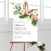 Watercolor Tropical Flowers Summer Bridal Shower