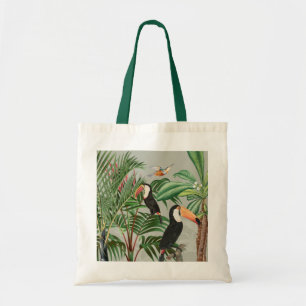Watercolor Tropical Forest & Colourful Birds Tote Bag