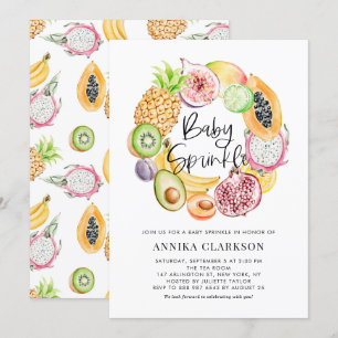Watercolor Tropical Fruits Summer Baby Sprinkle Invitation