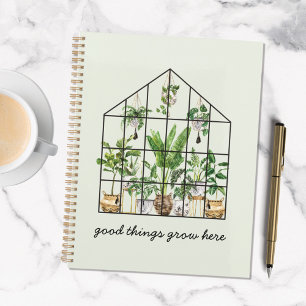Watercolor Tropical Green House Plant Quote Planner