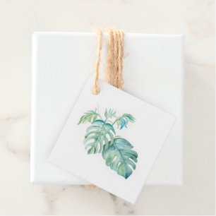 Watercolor Tropical Greenery Favour Tags