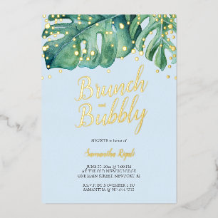 Watercolor Tropical Greenery Shower