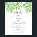 Watercolor tropical greenery wedding drinks bar poster<br><div class="desc">Tropical greenery wedding drinks bar poster with watercolor monstera. Suitable for birthday,  anniversary and any other party. Please contact me if you need additional items.</div>