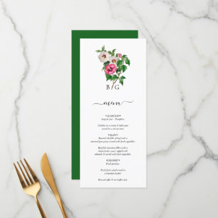Watercolor Tropical Hibiscus Summer Wedding Menu
