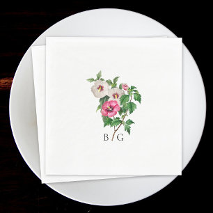 Watercolor Tropical Hibiscus Summer Wedding  Napkin
