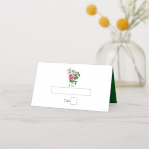Watercolor Tropical Hibiscus Summer Wedding Place Card