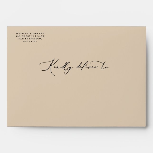 Watercolor tropical leaf orchid pampas grass envelope (Front)