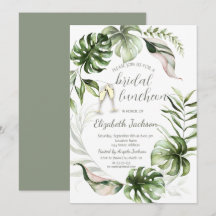 Watercolor Tropical Leaves Greenery 