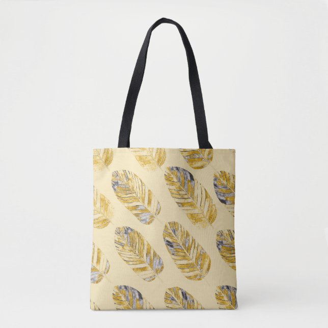 Watercolor Tropical Leaves Modern Pattern Tote Bag (Front)