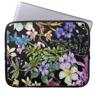 Watercolor Tropical Leaves: Seamless Pattern Laptop Sleeve