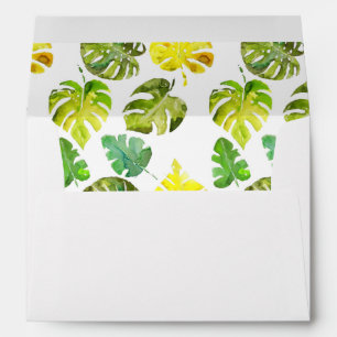 Watercolor Tropical Leaves wedding decor Envelope