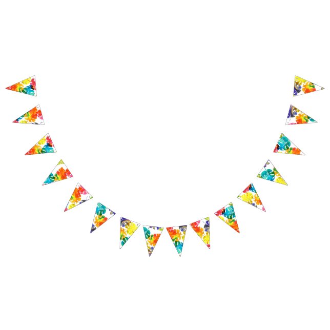 Watercolor Tropical Leaves wedding  monogram Bunting (All)