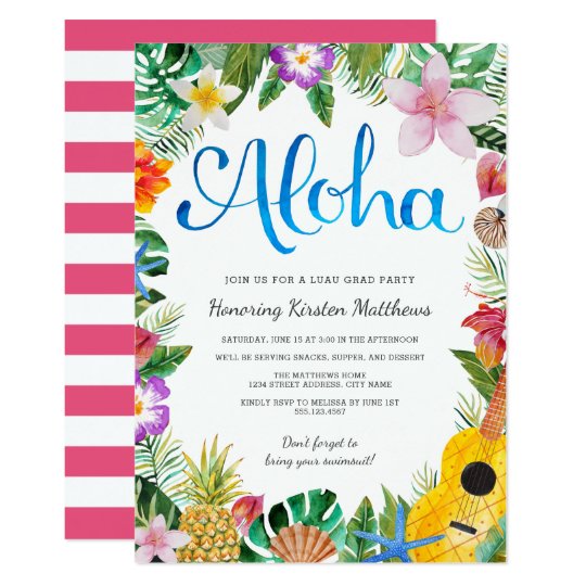 Tropical Party Invitation Template 3